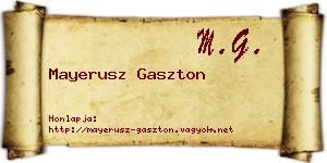Mayerusz Gaszton névjegykártya